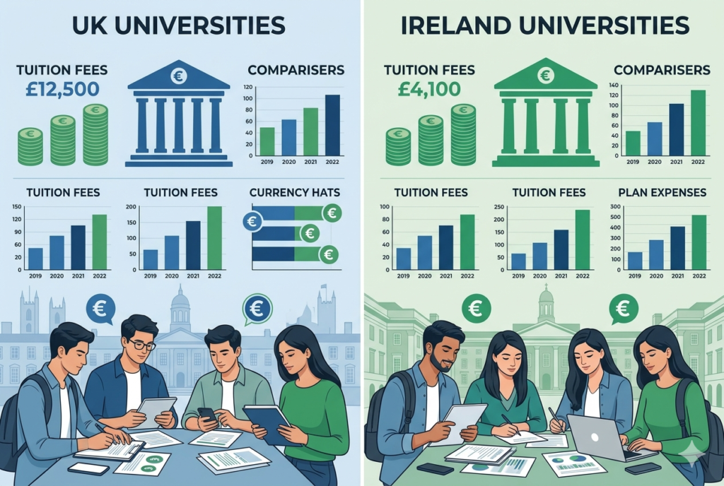 UK vs Ireland tuition fees comparison for international students